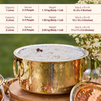 Set of 3 Brass Patilas / Milk Topias (1L, 3L, 5L)